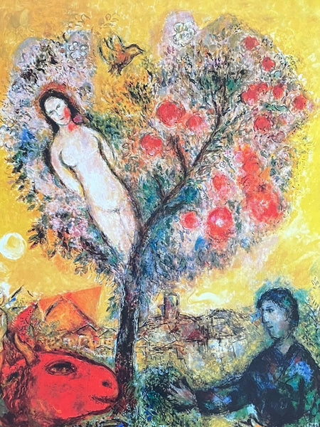 Marc Chagall exhibition poster - La branche, 1976 - museum artist - art print - flowers - still life - love