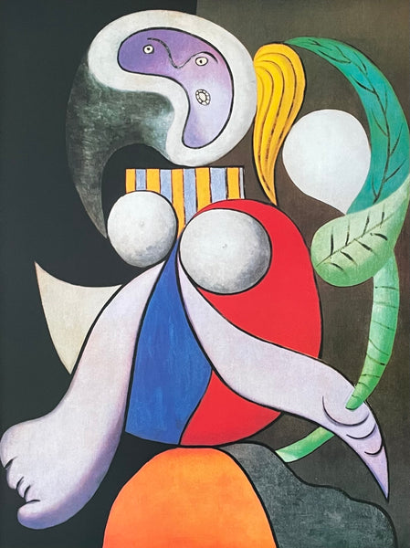 Pablo Picasso exhibition poster - Femme a la fleur - portrait - museum artist - art print - 1999