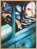 Tamara de Lempicka exhibition poster - Self-portrait - young lady in car - art deco - museum artist - art print - excellent