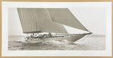 Sailing yacht exhibition poster - Shamrock V - Sailboat - ocean - sea - regatta - art print - black white photography - offset litho