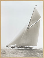 Sailing yacht exhibition poster - Shamrock III - Sailboat - ocean - sea - regatta - art print - black white photography - offset litho
