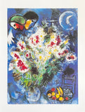 Marc Chagall exhibition poster - Nature Morte aux Fleurs - still life - flowers -museum artist - art print - 1997