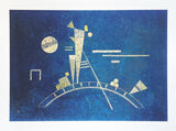 Wassily Kandinsky exhibition poster - Fragile, 1931 - museum artist - art print - blue - offset lithograph