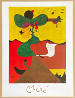 Joan Miro exhibition poster - Portrait of Mrs Mills - museum artist - art print - surrealism - offset litho - 1999