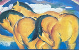 Franz Marc exhibition poster - Little Yellow Horses - museum artist - art print - German painter - offset lithograph