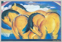 Franz Marc exhibition poster - Little Yellow Horses - museum artist - art print - German painter - offset lithograph