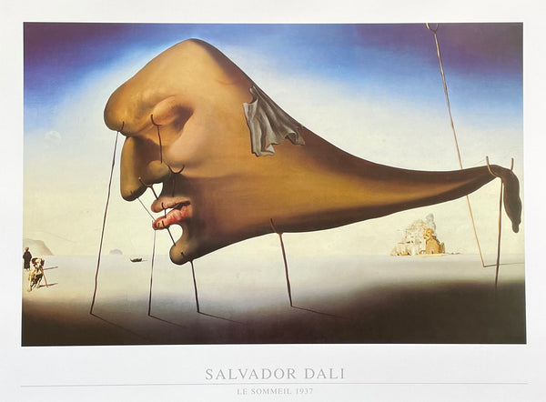 Salvador Dali exhibition poster - Le Sommeil, 1937 - surrealism - museum artist - art print - 1989