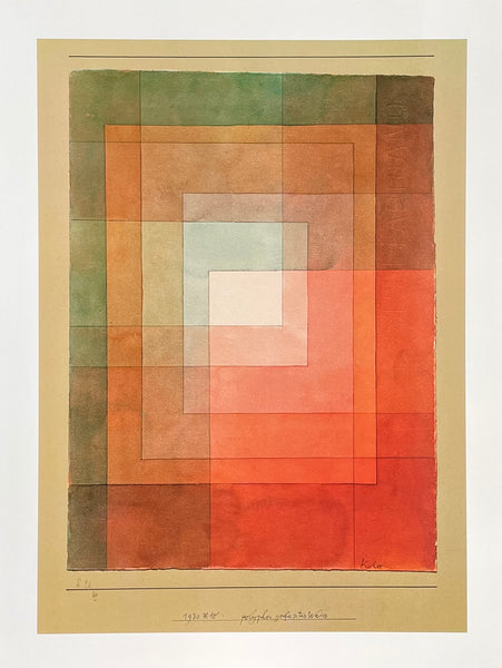 Paul Klee exhibition poster - White framed polyphonically - museum artist - art print