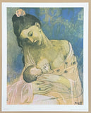 Pablo Picasso exhibition poster - Mother and child - very early and highly collectible art print - 1963