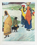 Michail Hussejn Ogly Abdullajew exhibition poster - Women from Radjastan - Sovjet Art - museum artist - early art print - 1963