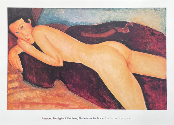 Amedeo Modigliani exhibition poster - Reclining nude from the back - female portrait - museum artist - art print