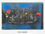 Paul Klee exhibition poster - Adventure Ship - blue - abstract - museum artist - art print