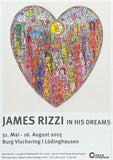 James Rizzi exhibition poster - In his dreams - figures - pop art - museum artist - art print - offset lithograph