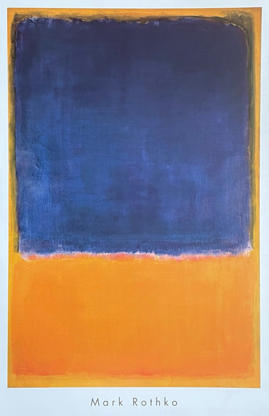 Mark Rothko exhibition poster - Untitled, 1950 - Blue - Orange - American - museum artist - large art print - 2017