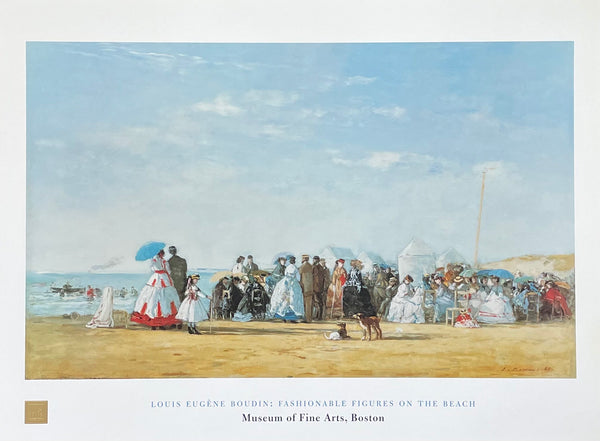 Eugene Boudin exhibition poster - Fashionable Figures on the Beach - Museum of Fine Arts Boston - museum artist - art print