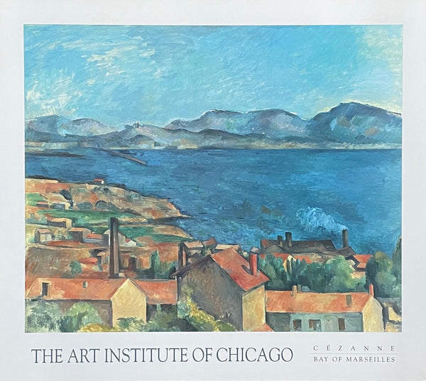 Paul Cezanne exhibition poster - Bay of Marseille - The Art Institute of Chicago - museum artist - art print - 1989