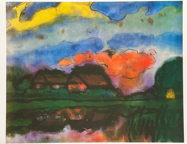 Emil Nolde exhibition poster - Country scene - museum artist - art print