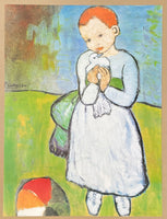 Pablo Picasso exhibition poster - Young lady with pigeon - female portrait - museum artist - art print - 1997