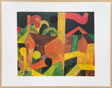 Paul Klee exhibition poster - Landscape with flags - museum artist - art print - cubism - 1994