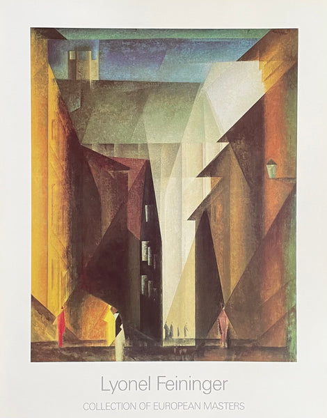 Lyonel Feininger exhibition poster - Barfusserkirche - Cubism - church - German American Artist - museum artist - art print - 1990