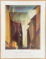 Lyonel Feininger exhibition poster - Barfusserkirche - Cubism - church - German American Artist - museum artist - art print - 1990