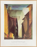 Lyonel Feininger exhibition poster - Barfusserkirche - Cubism - church - German American Artist - museum artist - art print - 1990