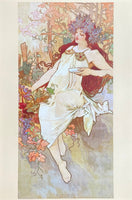 Alfons Mucha exhibition poster - Fall - Art Nouveau - Lady - museum artist - art print - Jugenstil - Prague - Czech