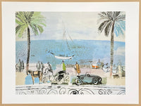 Raoul Dufy exhibition poster - Promenade of Nice - palm trees - France  - museum artist - art print - 1994