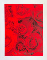 Marie Jo Lafontaine exhibition poster - A Fleur du Mal - Belgian artist - red roses - museum artist - art print - 1999