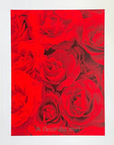 Marie Jo Lafontaine exhibition poster - A Fleur du Mal - Belgian artist - red roses - museum artist - art print - 1999