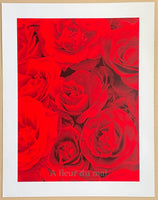 Marie Jo Lafontaine exhibition poster - A Fleur du Mal - Belgian artist - red roses - museum artist - art print - 1999