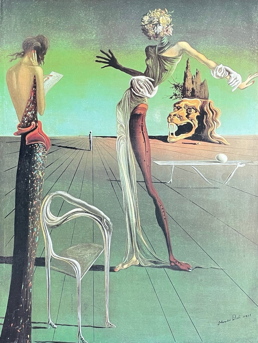 Salvador Dali exhibition poster - Femme a Tete de Roses - surrealist ...