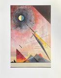 Vassily Kandinsky exhibition poster - Hinauf - Up - museum artist - large vintage art print - 1992