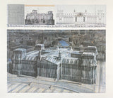 Christo exhibition poster - Wrapped Reichstag - Berlin - offset lithograph - museum artist - art print - 1994