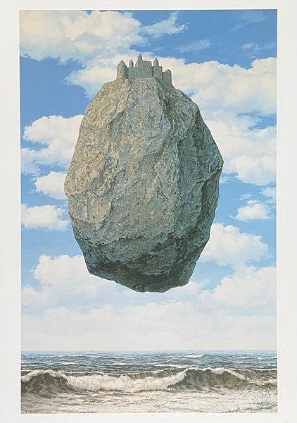 Rene Magritte exhibition poster - The castle in the Pyrenees - cloud rock sea - surrealist - museum artist - art print