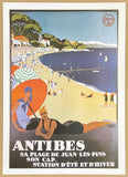 Antibes - Juan les Pins - La Cote d'Azur - France - French Tourism - Travel - Advertisement - art print - exhibition poster - Roger Broders