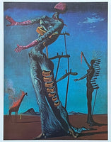 Salvador Dali exhibition poster - The burning giraffe - museum artist - art print - surrealist - 1990