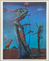 Salvador Dali exhibition poster - The burning giraffe - museum artist - art print - surrealist - 1990