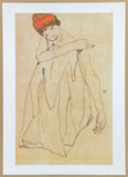 Egon Schiele exhibition poster - The dancer - woman - portrait - museum artist - art print