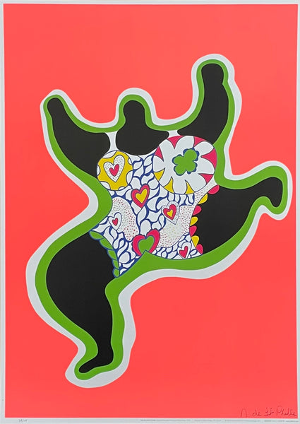 Niki de Saint Phalle exhibition poster - Leaping Nana - museum artist - art print