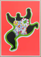 Niki de Saint Phalle exhibition poster - Leaping Nana - museum artist - art print