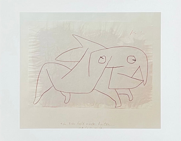 Paul Klee exhibition poster - Animal soon to be merry again - museum artist - art print