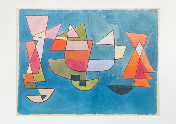 Paul Klee exhibition poster - Sailing Boats - cubism - German painter - museum artist - art print