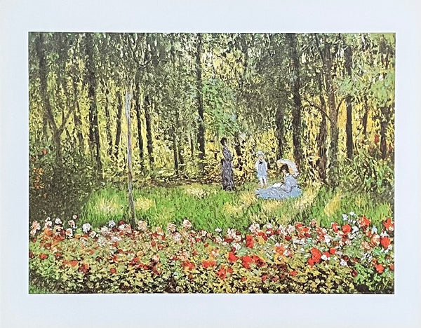 Claude Monet exhibition poster - The Monet Family in their Garden at Argenteuil - impressionist - romantic - museum artist - art print