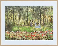 Claude Monet exhibition poster - The Monet Family in their Garden at Argenteuil - impressionist - romantic - museum artist - art print