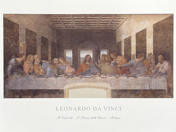 Leonardo da Vinci exhibition poster - The last supper - bible - renaissance - museum artist - art print