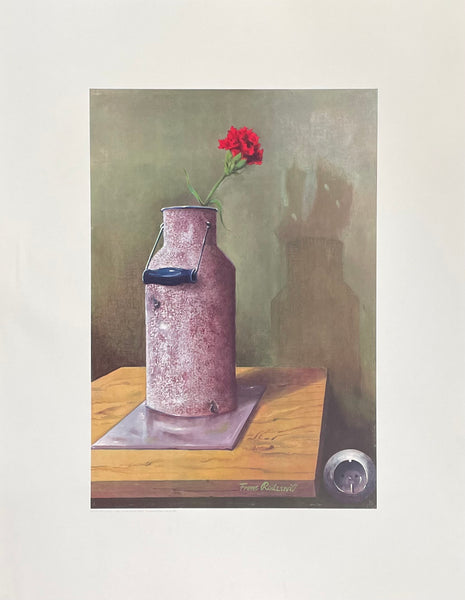 Franz Radziwill exhibition poster - Jug with red carnation - Still life with flower - museum artist - art print - offset litho