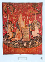 L'Ouie Hearing exhibition poster - Tapestry - The lady and the unicorn - offset lithograph - excellent - museum artist - art print - 1979