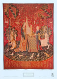 L'Ouie Hearing exhibition poster - Tapestry - The lady and the unicorn - offset lithograph - excellent - museum artist - art print - 1979