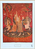 L'Ouie Hearing exhibition poster - Tapestry - The lady and the unicorn - offset lithograph - excellent - museum artist - art print - 1979